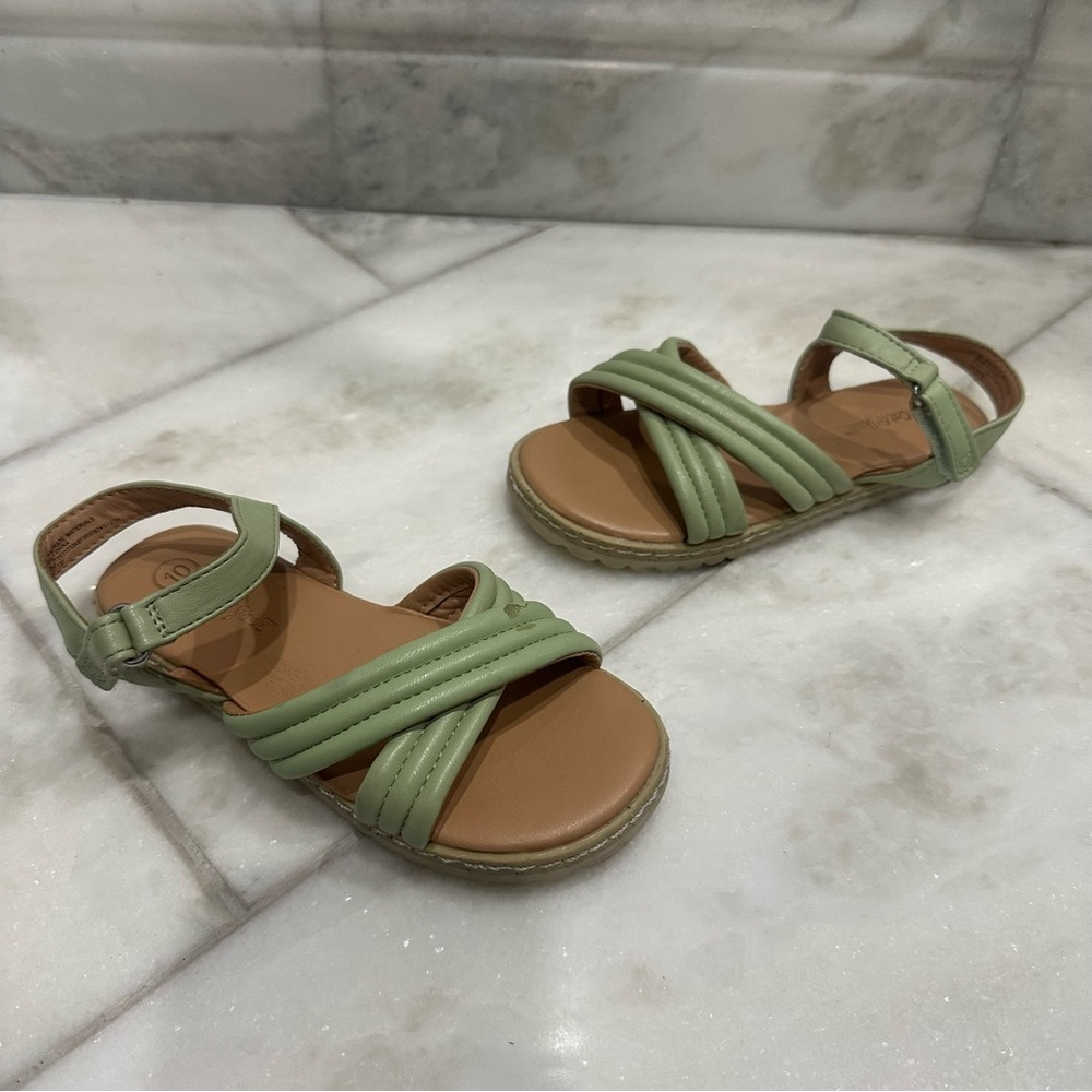 Size 10 Toddler Girls Strappy Green Sandals